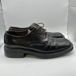 Bravo Browns Dress Business Shoes Black Brown Leather Italy Mens Size 44